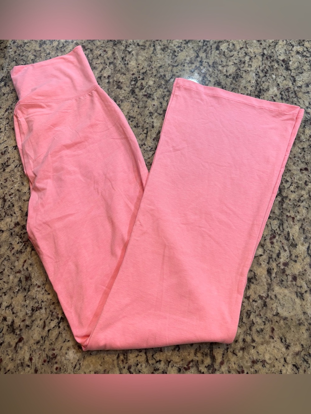 Zenana Outfitters Hot Pink Flare Leggings with Fold-over Waist